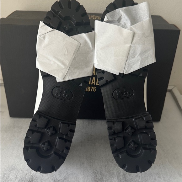 GH BASS Anthropology White Leather Lianna Horsebit Kiltie Bit Lug Sole Loafers 9 - Picture 10 of 13